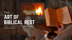 a person reading a book in front of a fireplace